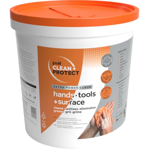 Pal Clean & Protect Hands, Tools & Surface Extra Power Scrub Wipes (5025254037249)